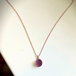 Genuine silver 925 pendants necklace with amethyst stone